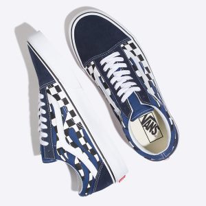 Vans Erkek Spor Ayakkabı Checker Flame Old Skool Lacivert Beyaz | 62576-627